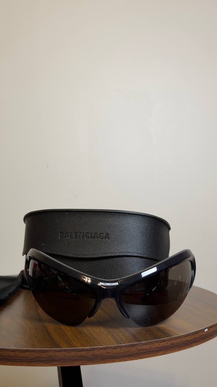 Balenciaga Shield Sunglasses Black/Silver/Grey OS NWOT $840.00