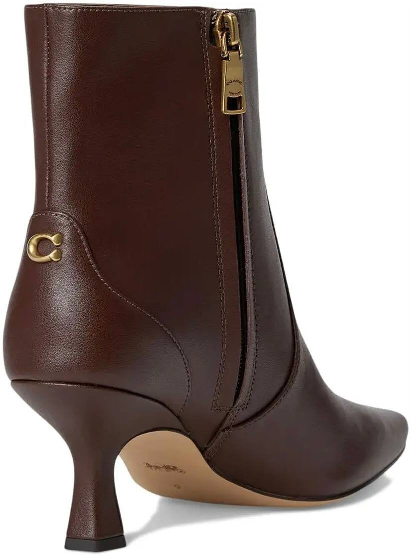 Coach Kitten Heel Booties Brown 8 B New $250.00