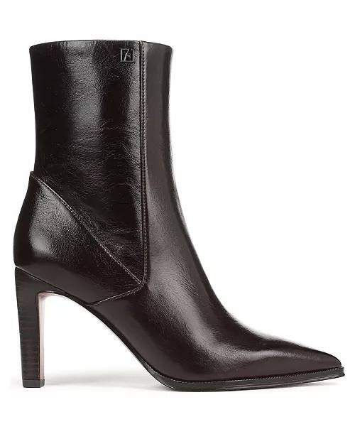 Franco Sarto Dark Brown Leather Dress Booties 8M NIB MSRP $215