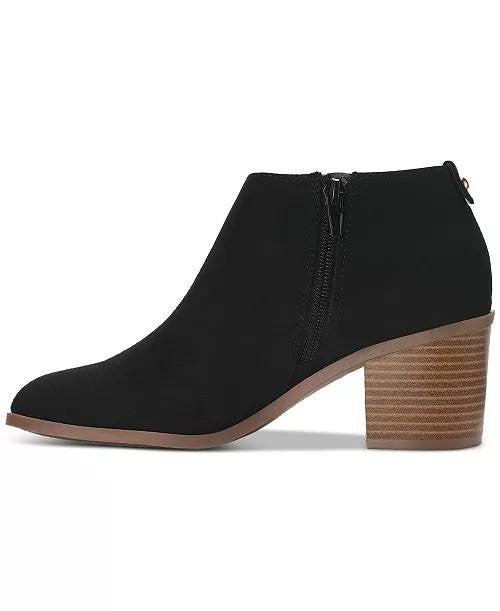 Style & Co Felaa Asymmetrical Booties Black 8.5M Microfiber Fabric $79.90 NWB