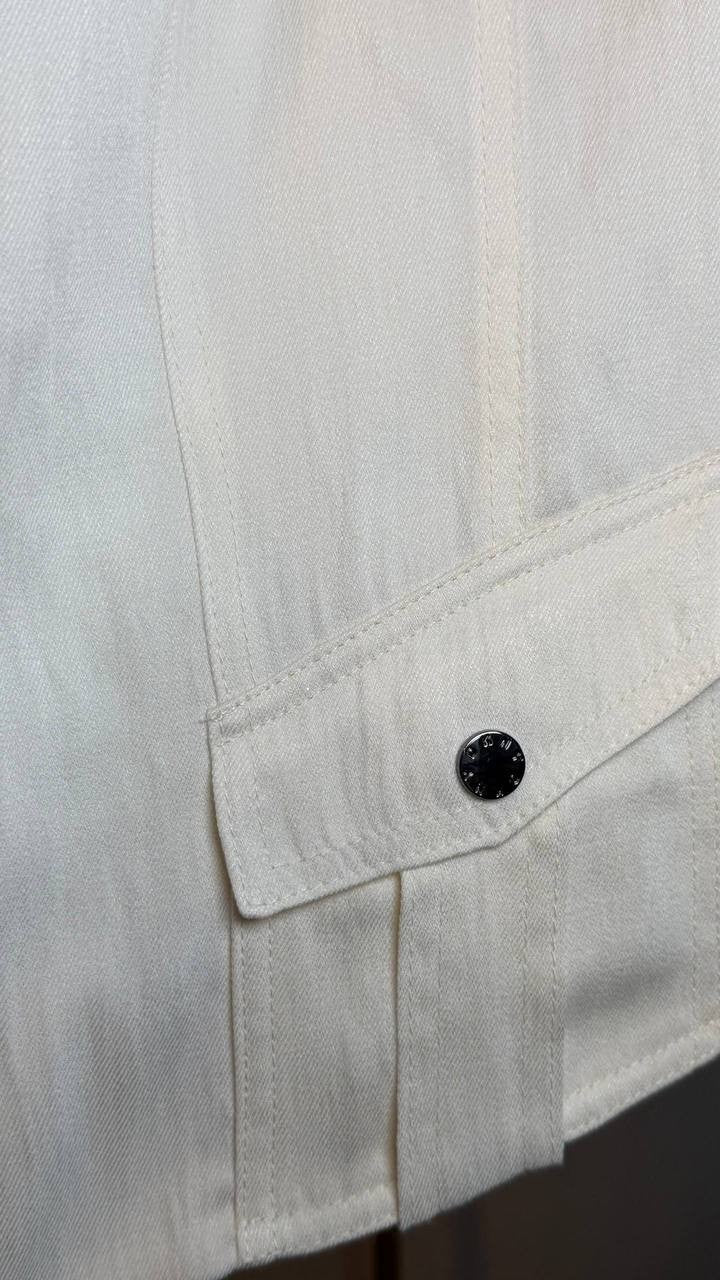 DKNY Weathered Zip‑Up Vest Coconut M NWT $99