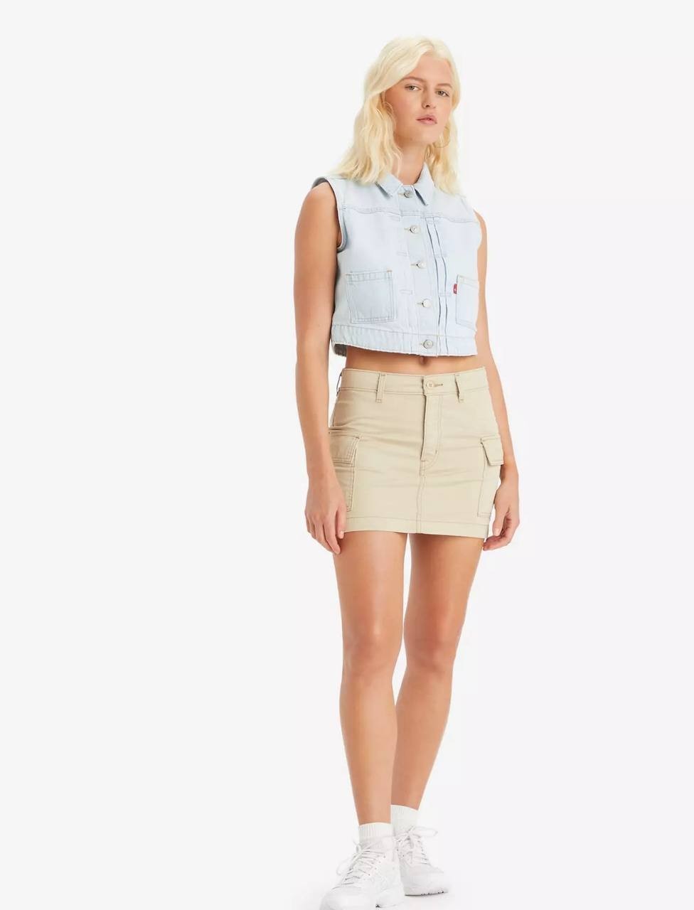 Levi's '94 Cargo Mini Skirt Women's 32 Khaki Cotton Mid Rise NWT Casual
