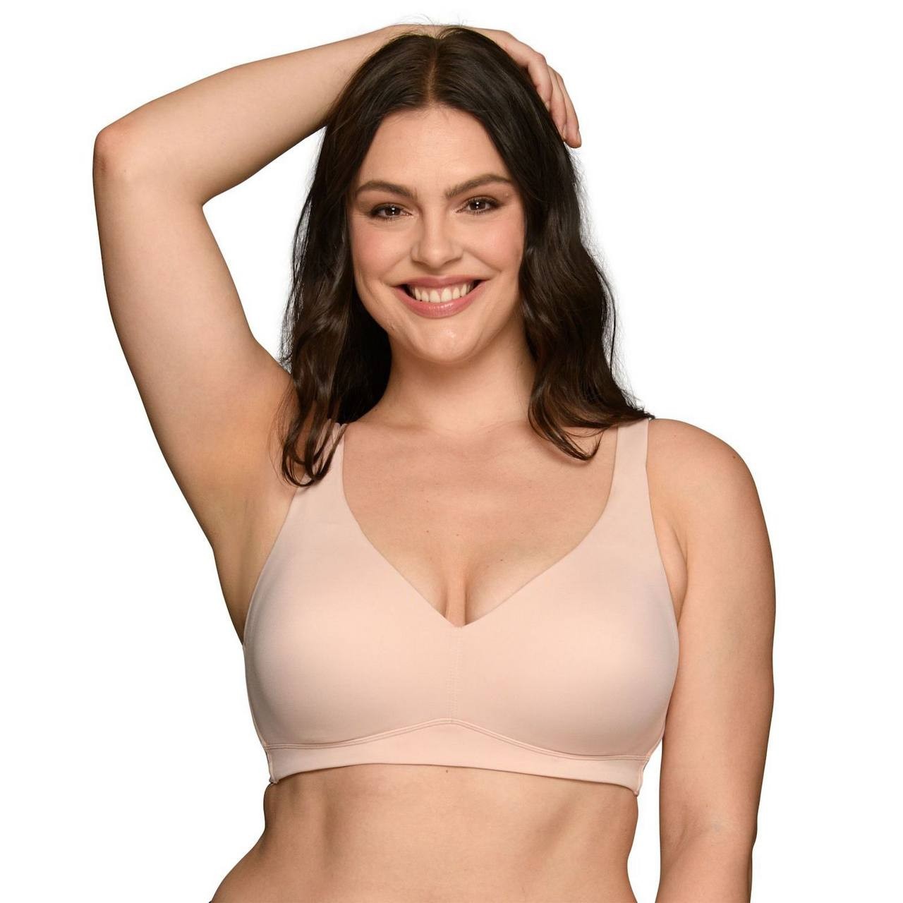 Vanity Fair Women’s Wireless Comfort Bra XL-42DD Nude Beige – Style 72164