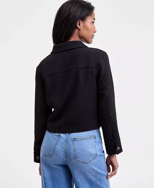 On34th Women’s Cropped Jacket Black Long Sleeve SizeS NWT(one button is missing)