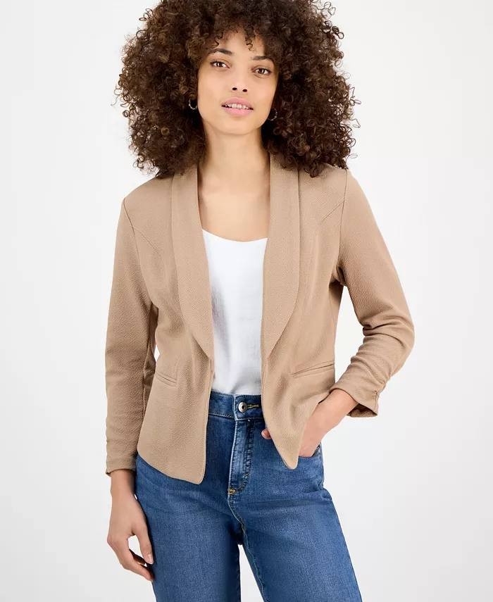 Bar III Petite Shawl Collar Blazer 3/4 Sleeve Warm Ginger Size P/P NWT 49,50$