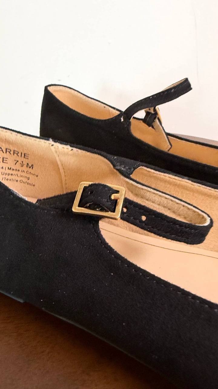 Journee Collection Carrie Flats 7.5M Black PU Mary Jane NIB msrp$71.99