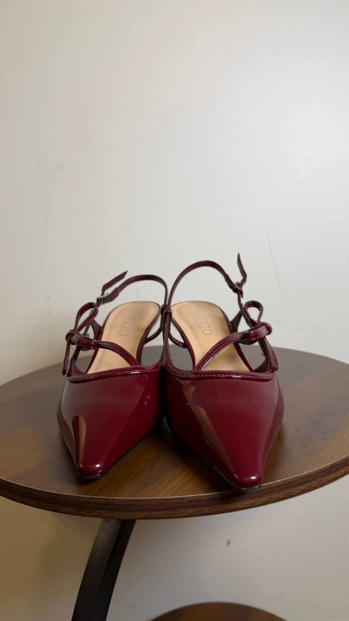 Arezzo Tessa Mid Stiletto Pumps Wine Berry 8B Synthetic MSRP $109 NWB