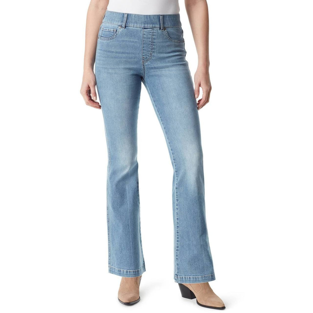 Gloria Vanderbilt Women’s Shape Effect Pull On Flare Jeans Blue Size 14 NWT $48