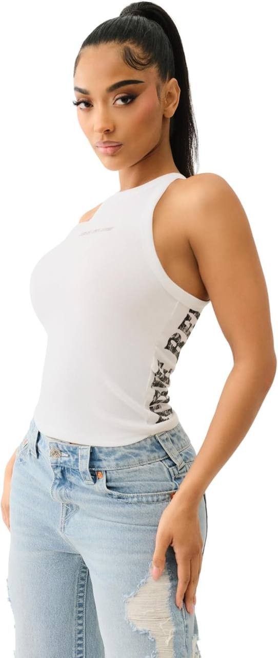 True Religion White Sleeveless Halter Vest Size XL NWT $59