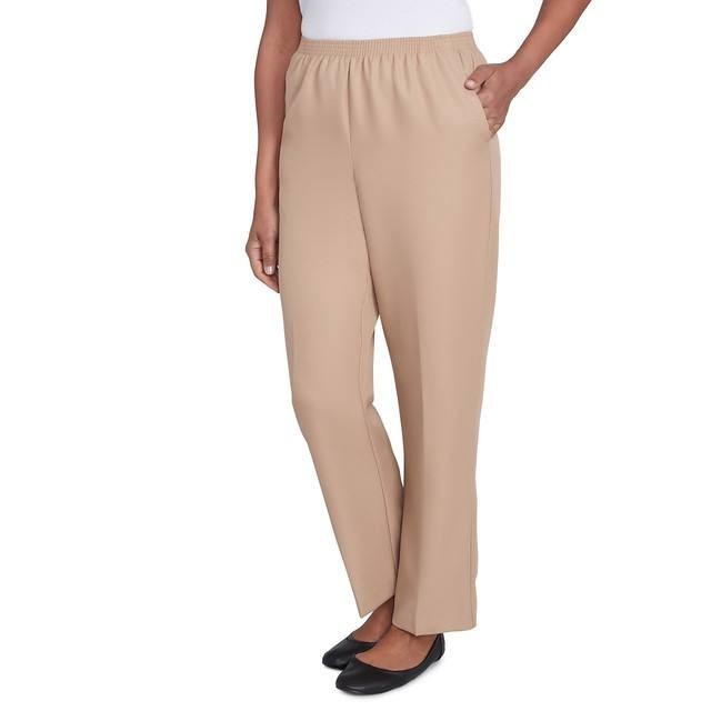 Alfred Dunner Women’s Classics Average Length Pant Tan 8P $39.50 NWT