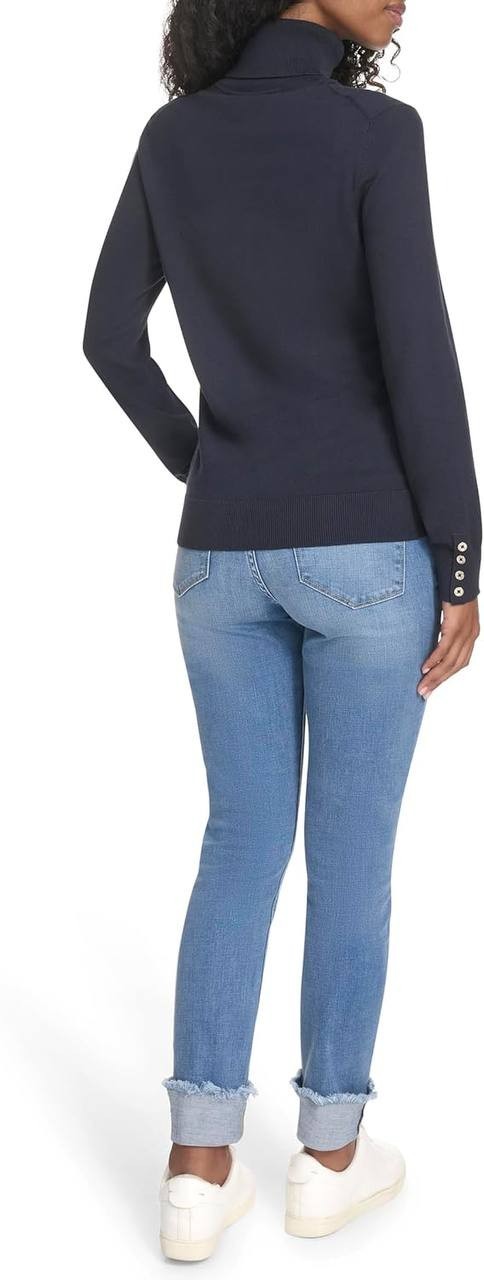 Tommy Hilfiger Cotton Lightweight Turtleneck Top Sky Captain XL NWT $69.50