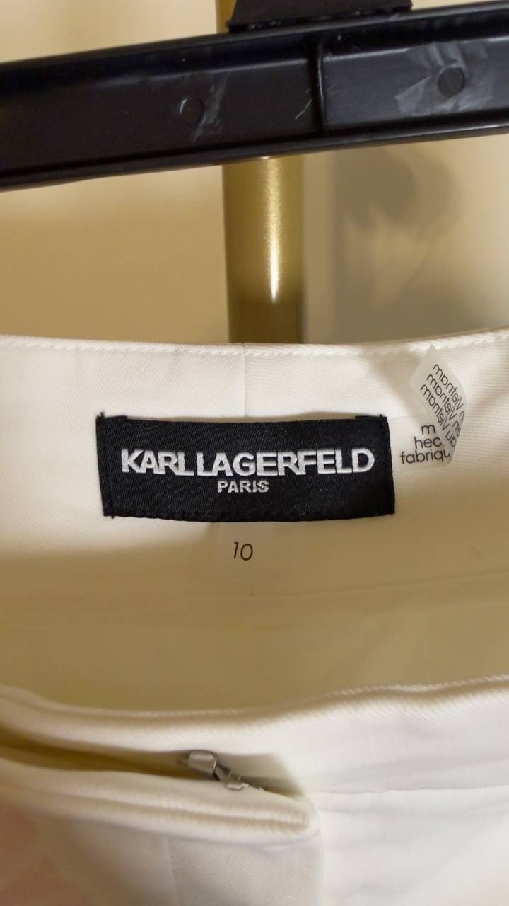 Karl Lagerfeld Mid-Rise Floral Straight-Leg Pant Soft White Multi 10 NWT $139