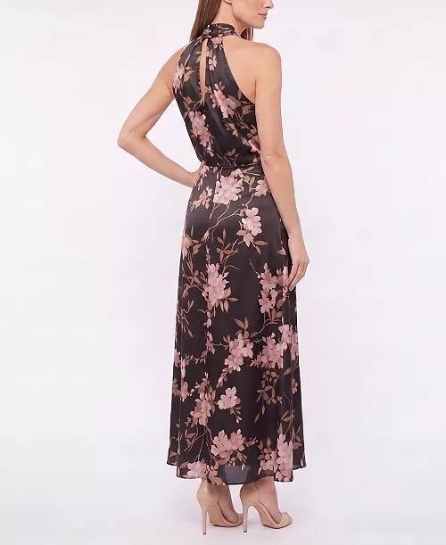 Taylor Women’s Floral V‑Neck Fit & Flare Dress Black Rose Mauve 16 NWT $129
