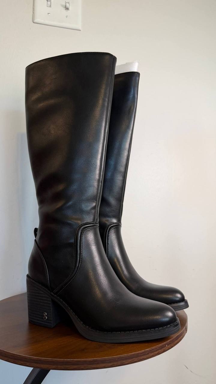 Sam & Libby Iris Knee High Boots Black 6WC Man‑Made $120 NWB