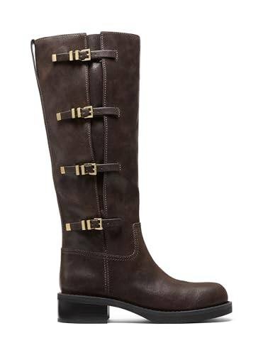 Michael Kors Block Heel Boots Chocolate 8 M New $295.00