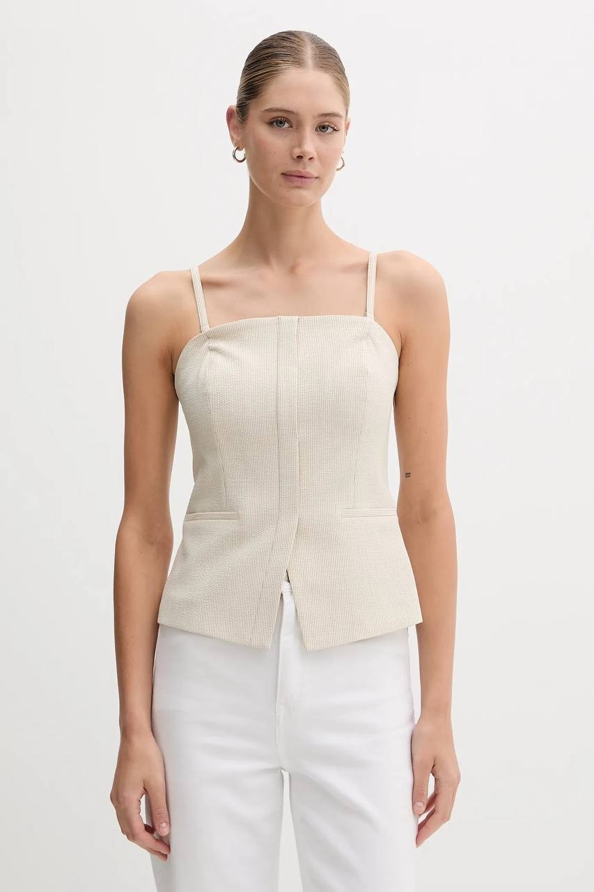 DKNY Women’s Top UD5JS043 Beige Size 16 NWT $99