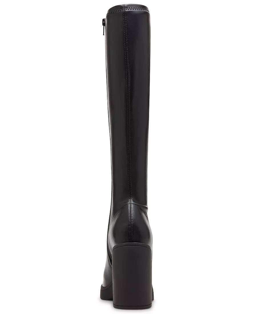 Madden Girl Dreammerr Boots 7 Black Stretch Knee‑High Block Heel NIB msrp$99