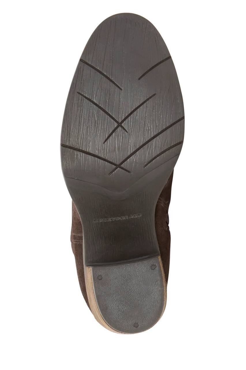 Lucky Brand Bonnay Wide Calf Knee High Boots Dark Brown 6M Suede $189 NWB
