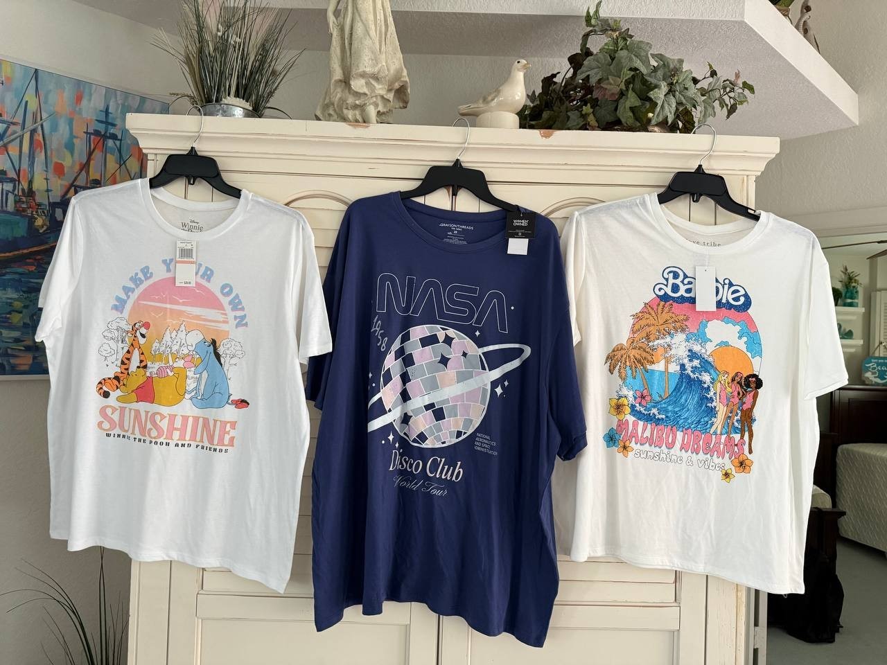 Women’s Graphic T-Shirt Lot of 3 – Size 2X (Barbie, NASA, Winnie the Pooh)