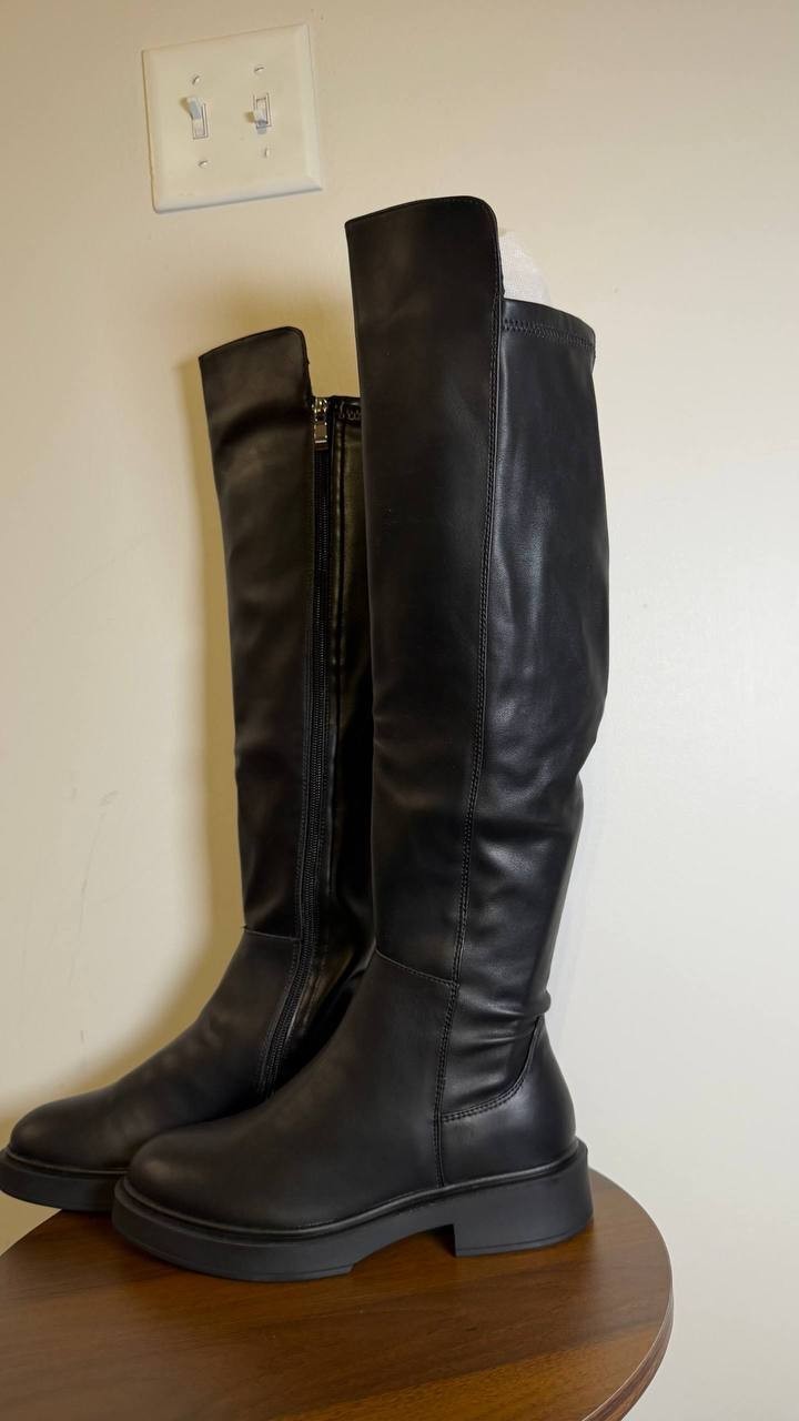 G.C. Shoes Ayla Riding Boots 7 Black Vegan Leather Tall Zip NIB msrp$109.99