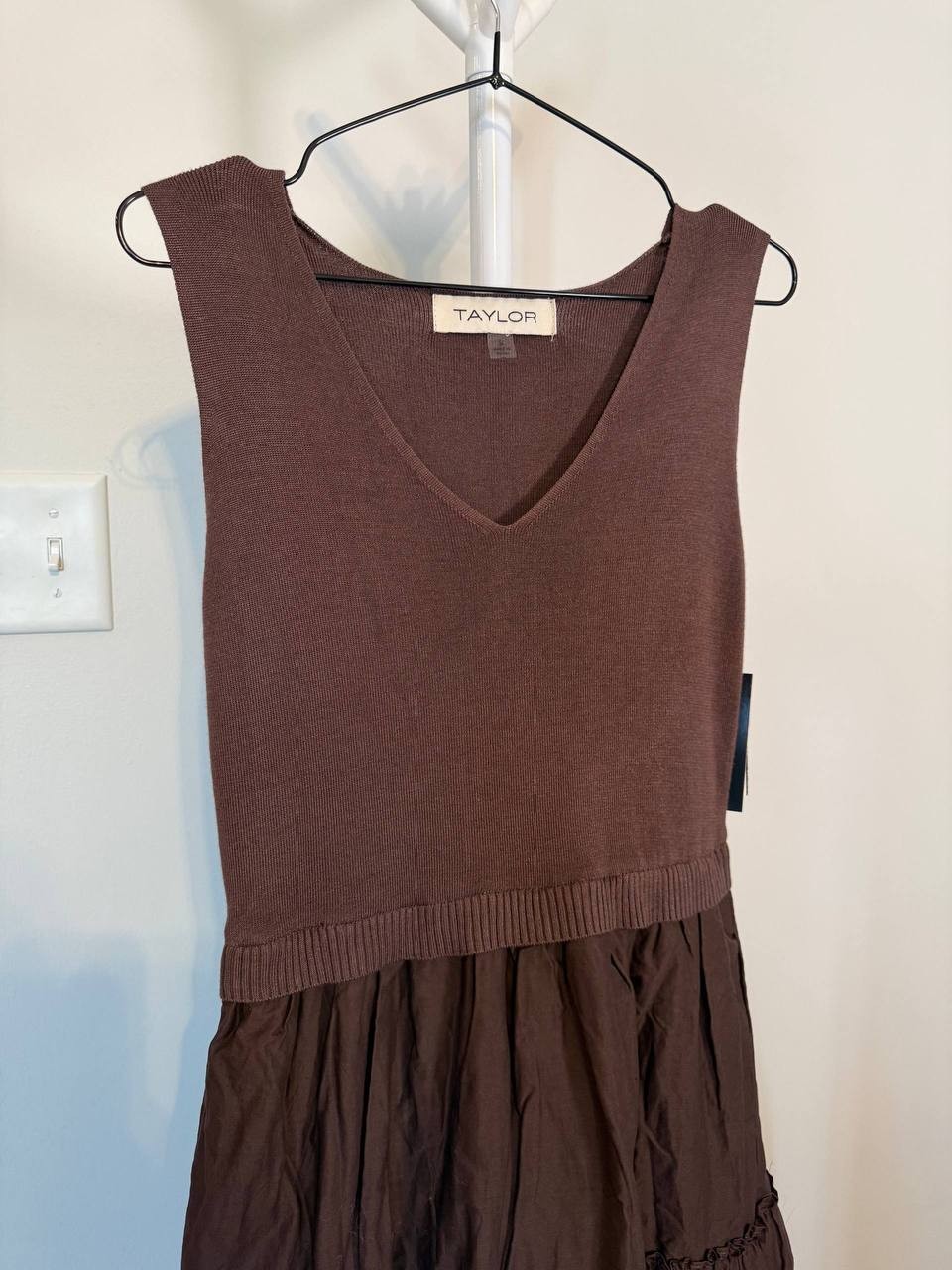 Taylor Sleeveless Tiered Maxi Dress – Brown – Size S – NWT – $128