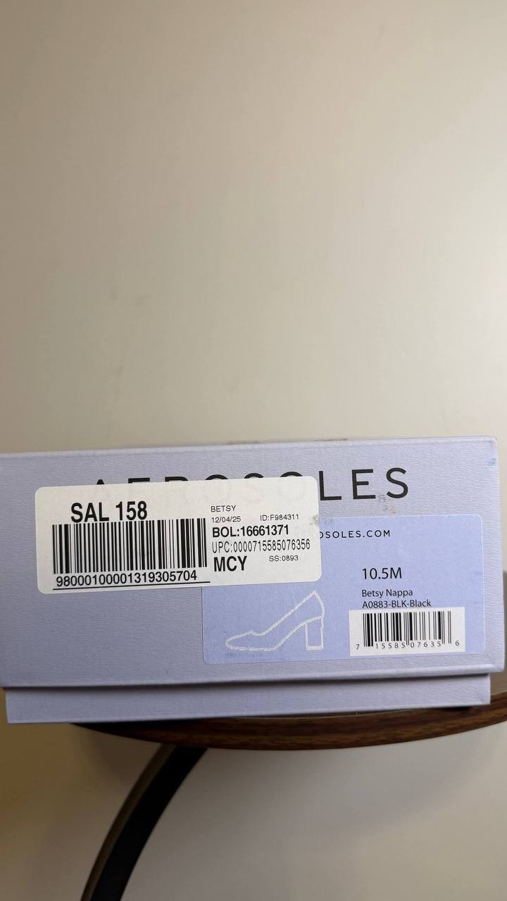 Aerosoles Pumps 10.5M Black Leather – New in Box MSRP $120