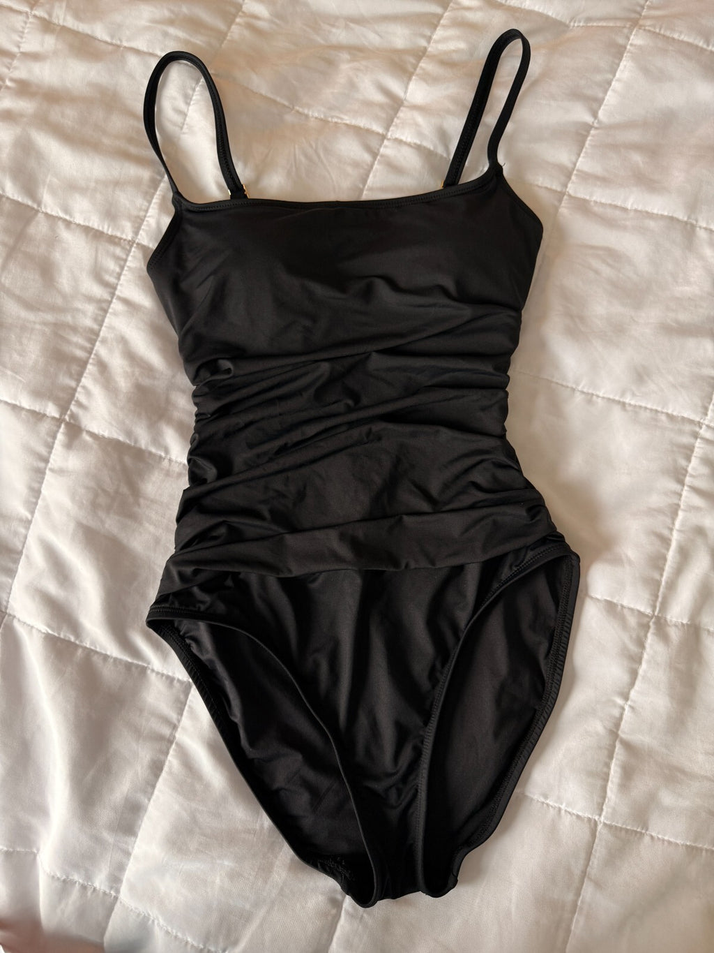 La Blanca Women's One Piece Swimsuit Island Goddess Shirred Side XS Black