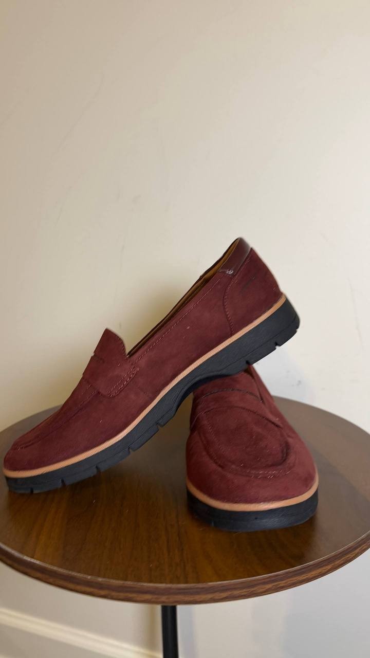 Dr. Scholl’s Women’s Nice Day Lug Sole Loafers Wine 7.5 New With Box $95