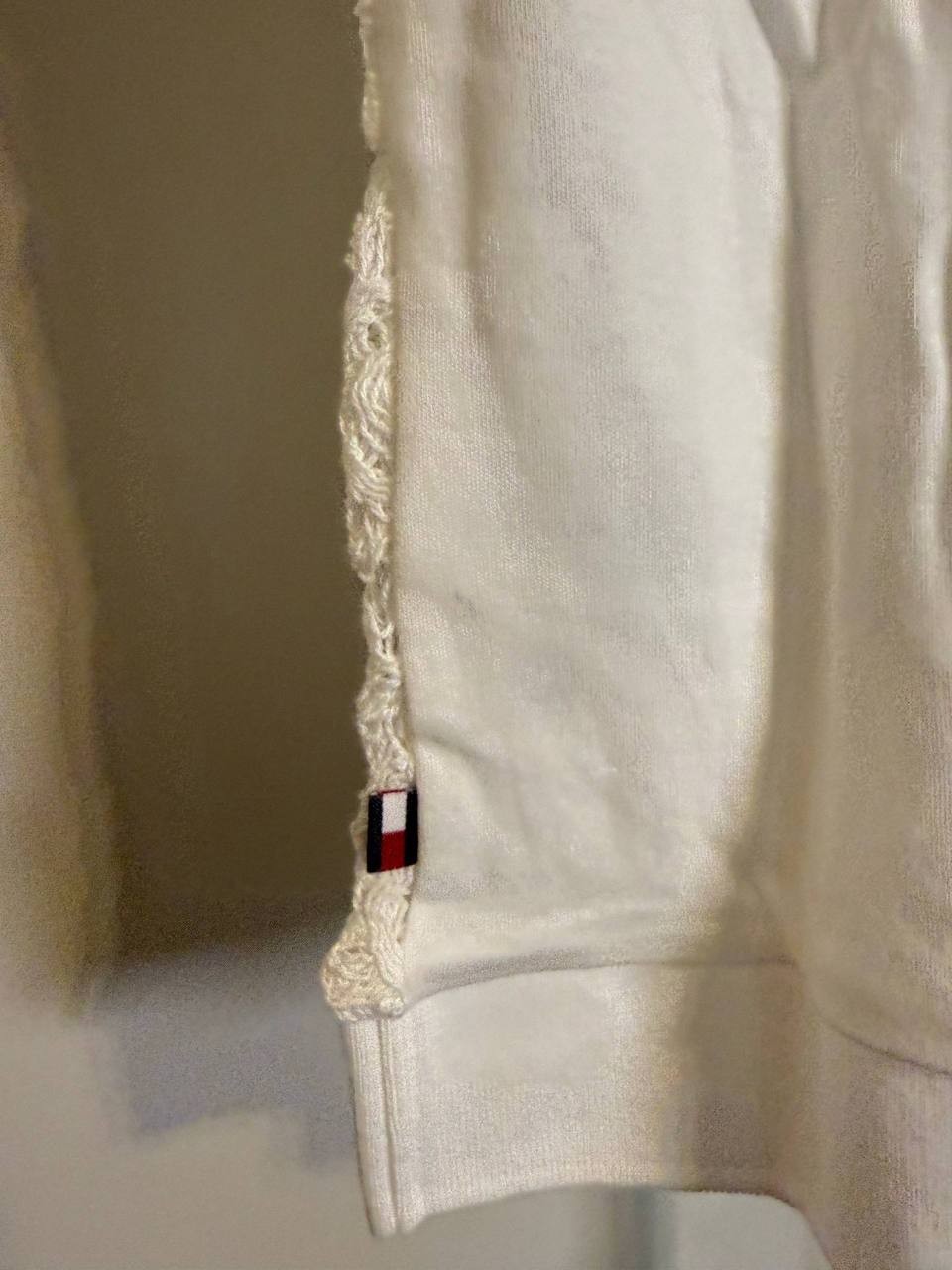 Tommy Hilfiger Women’s Lace Front Cotton Top-White-Size M-NWT-$79.50