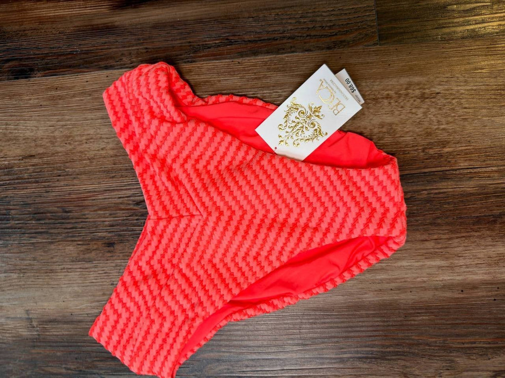 Becca Connect High Waist Bikini Bottoms Red M NWT $68
