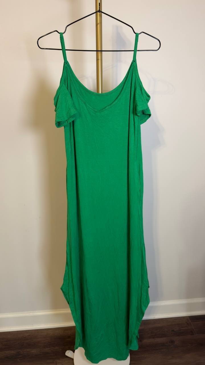 White Mark Women’s Cold Shoulder Maxi Sundress Green M NWT $64