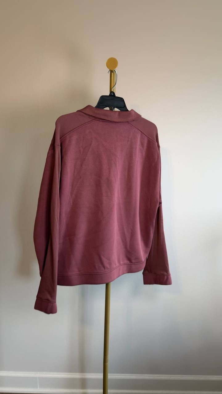 Three Dots Kendra Collared V‑Neck Long Sleeve Top Women’s XL Nocturne NWT $88