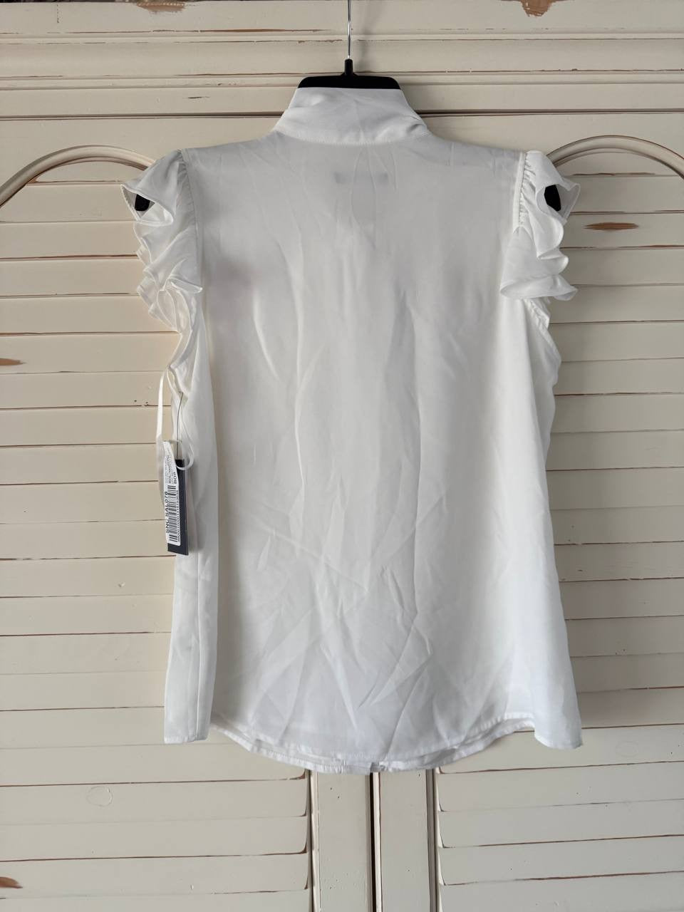 Tommy Hilfiger Flutter-Sleeve Tie-Neck Blouse White Size S NWT $69 – Chic Classi