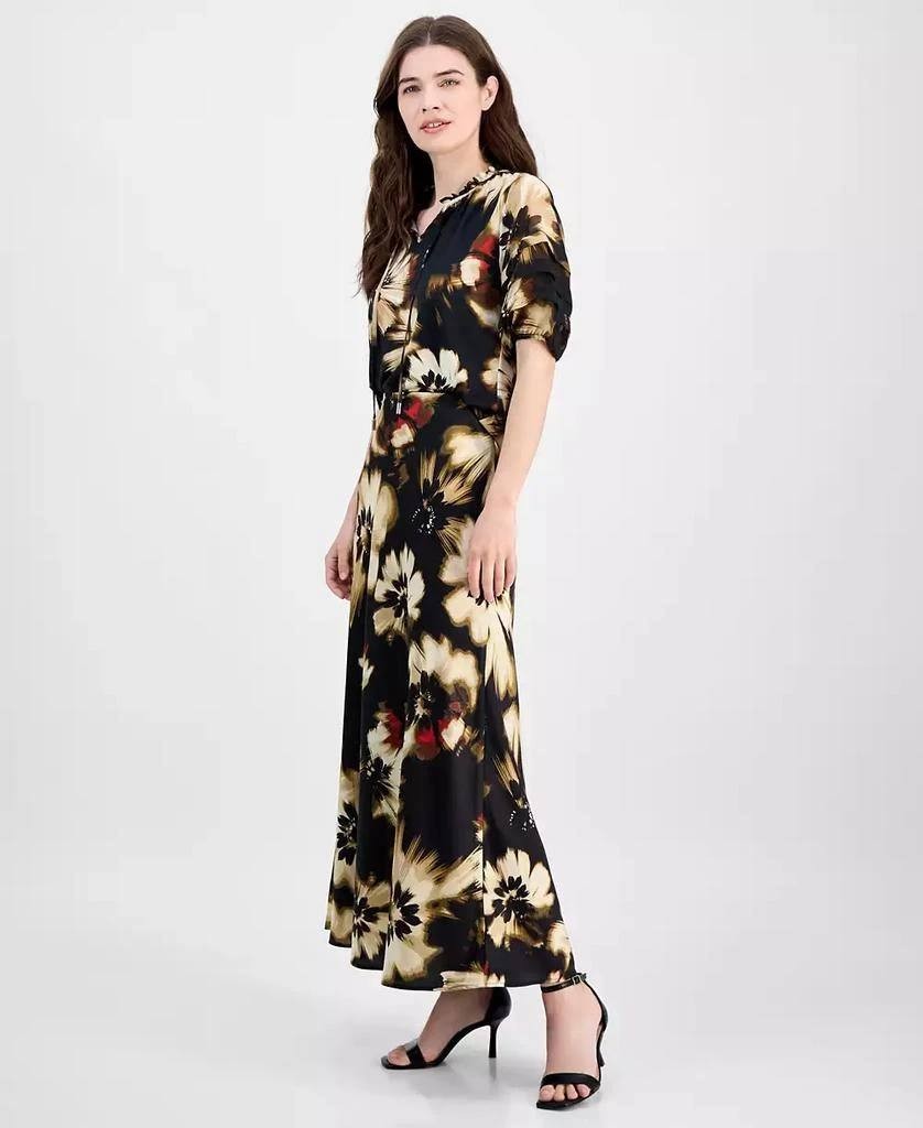 Anne Klein Printed Pull-On Maxi Skirt Black Floral S NWT $89