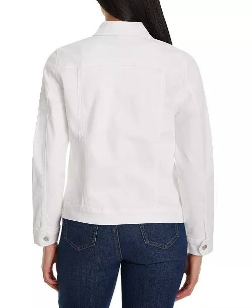 Gloria Vanderbilt Jacket PS Vintage White Amanda Embroidered Denim NWT MSRP $79