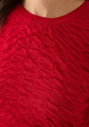 DKNY Short Sleeve Pucket Knit Top Summer Cherry XS NWT $89