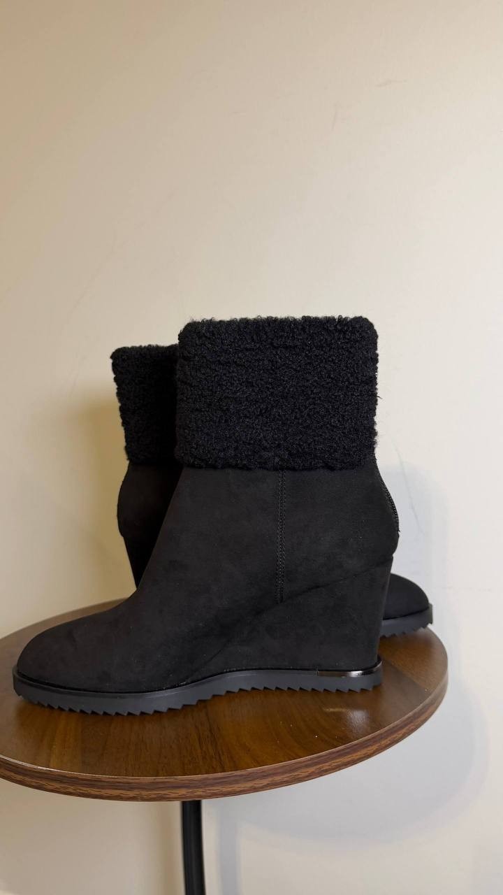 DKNY Black Synthetic Wedge Booties 8M New in Box MSRP $99