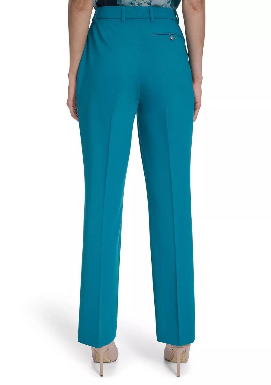 Calvin Klein Women’s Wide‑Leg Mid‑Rise Pants Petrol 12 NWT $109