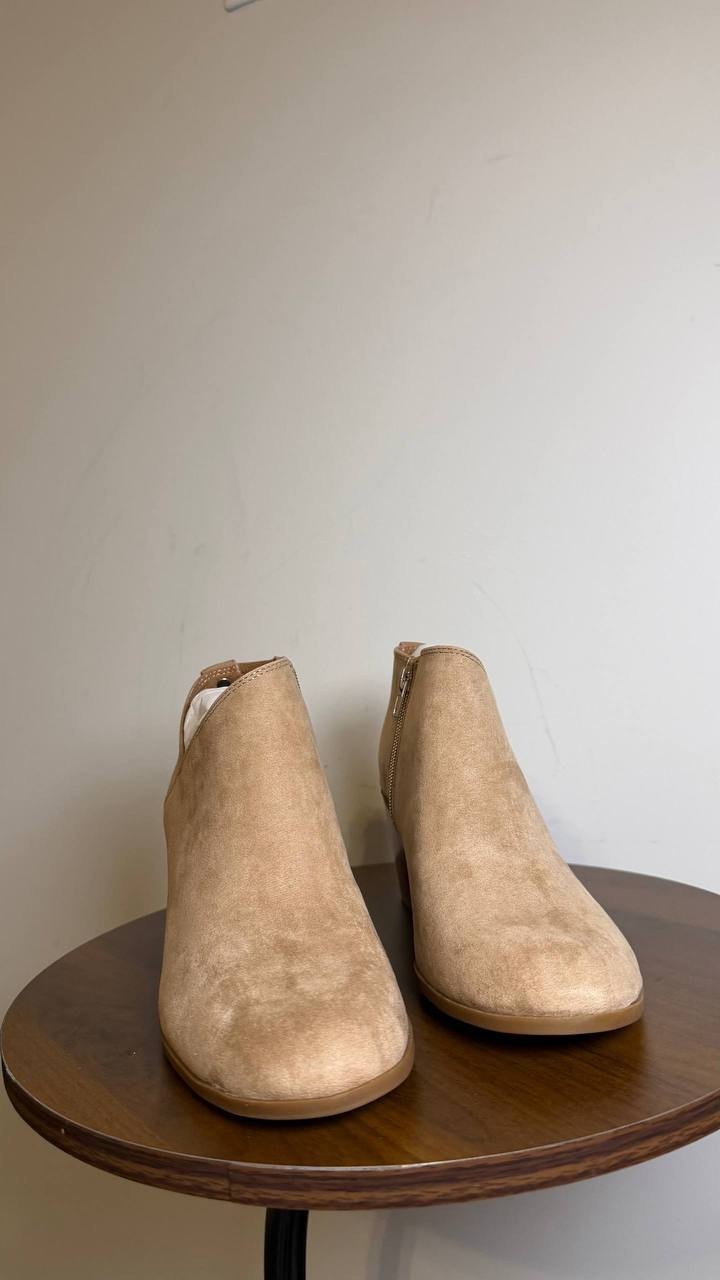 Style&Co Taupe Microfiber Booties 8.5M NIB MSRP $79.90