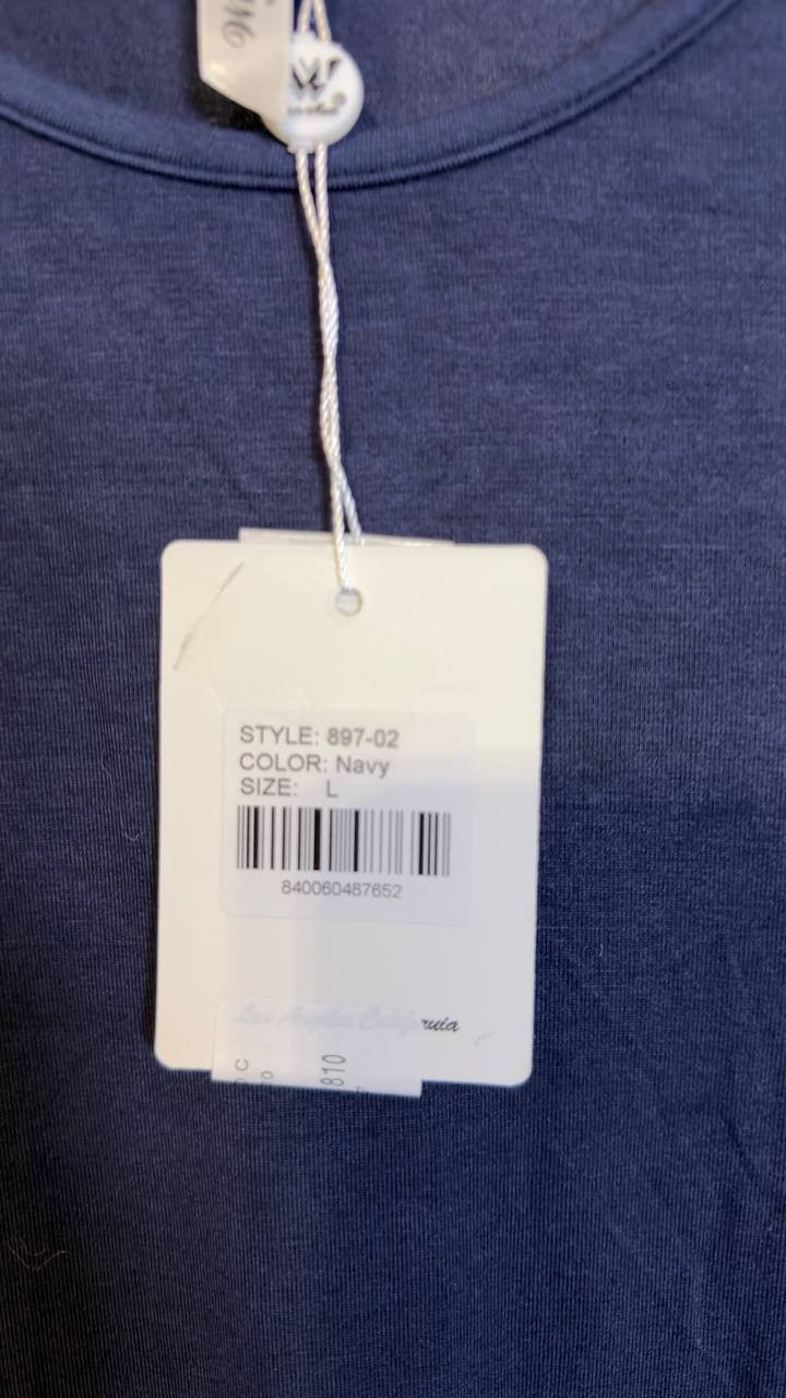 White Mark Women’s Short Sleeve Asymmetrical Waist Maxi Dress Navy L NWT $58