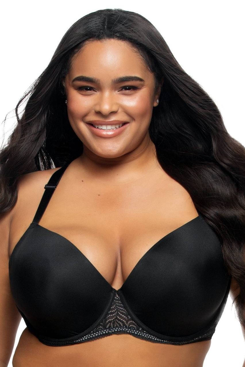 Paramour by Felina Marvelous Side Smoothing T-Shirt Bra Black 42DD Style 115011