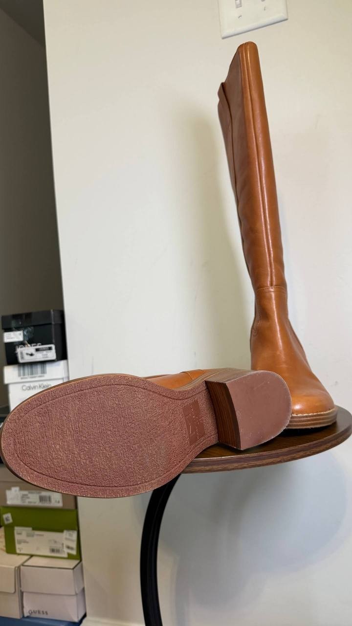 Marc Fisher Tall Boots 8.5M Natural Leather New in Box MSRP $259