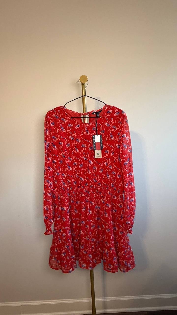 Tommy Jeans Sleeveless Mini Day Dress Red XL NWT $89.50