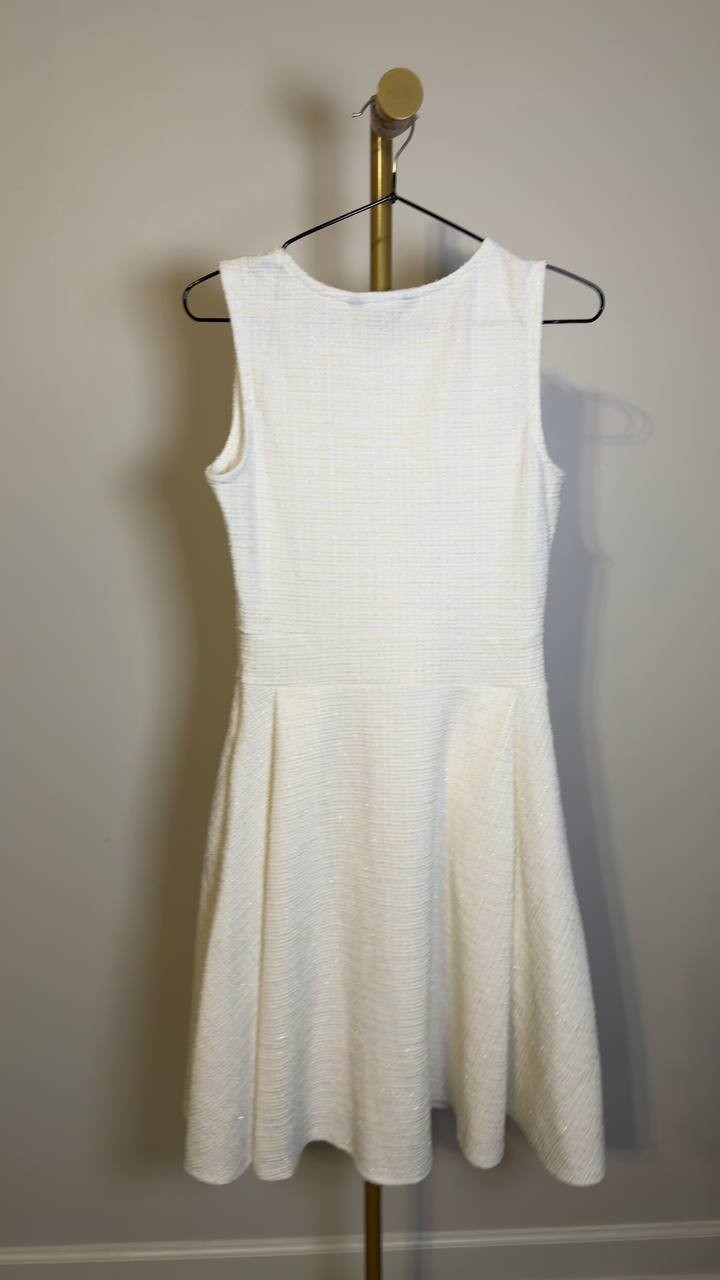 White Mark Women’s Tweed Fit & Flare Dress White S NWT $88