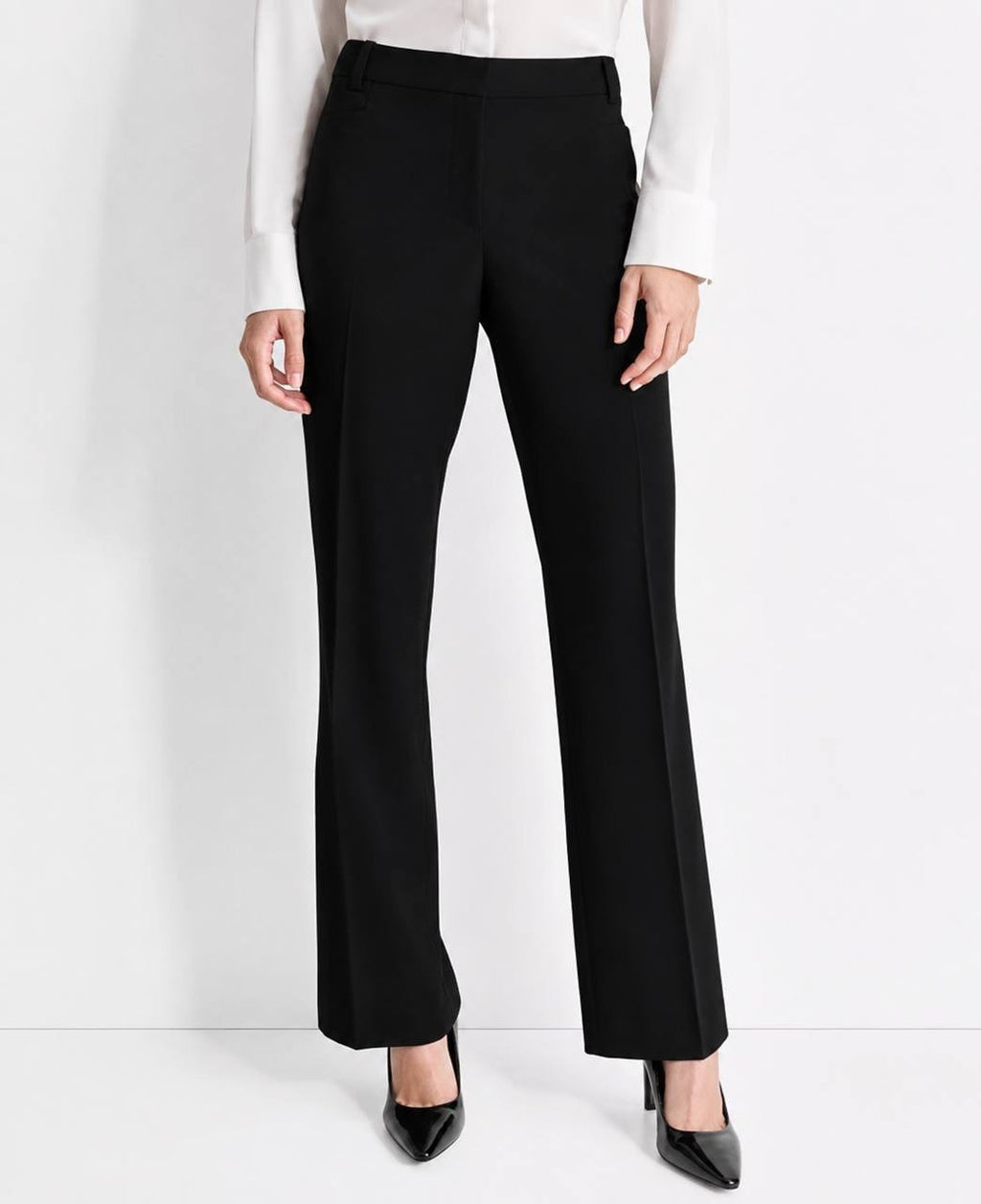 DKNY Mid-Rise Straight-Leg Pants Black 8 NWOT $79.98