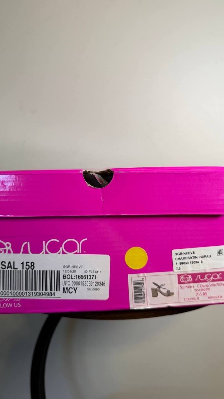Sugar Neeve Dress Sandals 7.5M Champagne Satin Block Heel NIB msrp$59.99