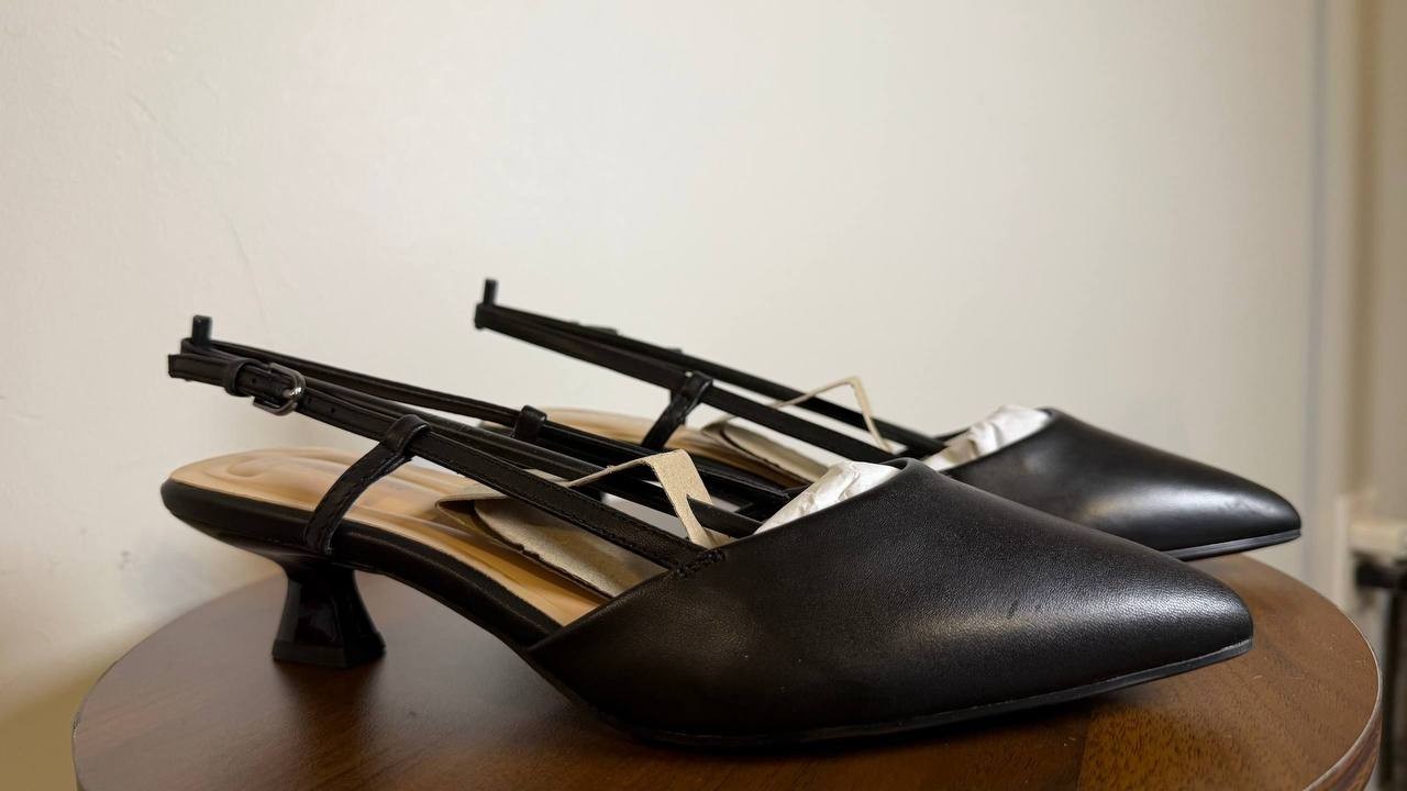 Easy Spirit Havana Pumps 8.5M Black Leather Slingback Pointed Toe NIB msrp$109