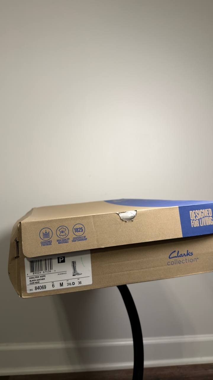Clarks  Adalynn  Hope  Boots  Black  Leather  6M  New  With  Box  $199