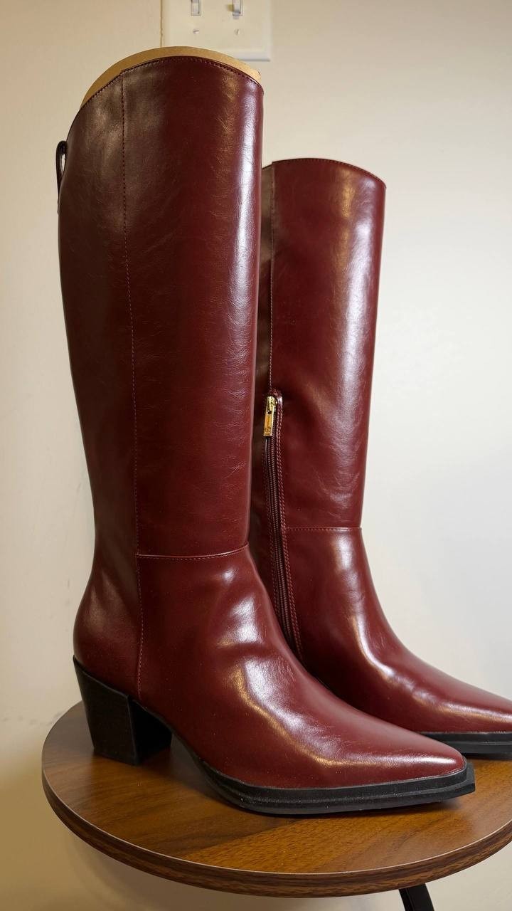 Jessica Simpson Hemmia Boots 8.5M Dark Granada Faux Leather NIB msrp$179