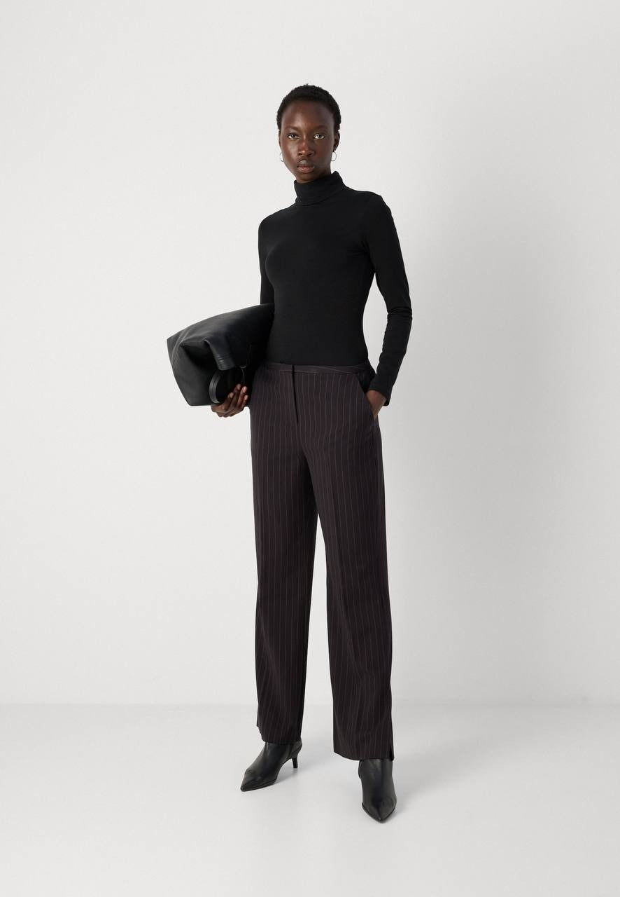 DKNY Pinstripe Trousers – Black/Whiskey – Size 12 – NWT – $99